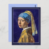 Ihre Farbe/Text Vermeer Girl mit Perlenohrring  Postkarte (Vorne/Hinten)