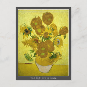 Ihre Farbe/Text Vincent van Gogh Sonnenblumen 1889 Postkarte