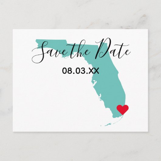 Ihre Farben Florida Karte Save the Date Form (Vorderseite)