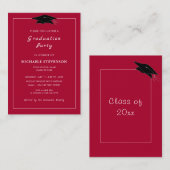 Ihre Farben Modernes Design Grad Party Einladungen (Vorne/Hinten)