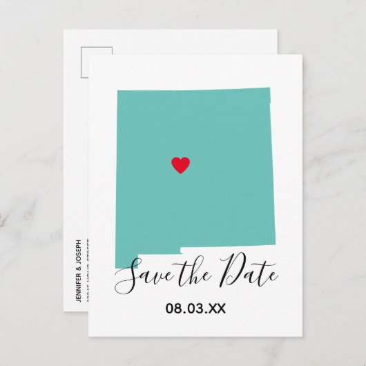 Ihre Farben New Mexico Karte Save the Date gestalt (Vorne/Hinten)