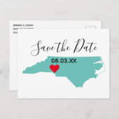Ihre Farben North Carolina Karte Save the Date For (Vorne/Hinten)
