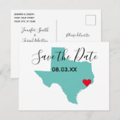 Ihre Farben Texas Karte Save the Date gestalten (Vorne/Hinten)