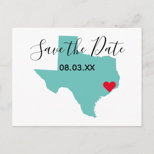 Ihre Farben Texas Karte Save the Date gestalten (Vorderseite)