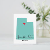 Ihre Farben Utah-Karte Save the Date gestalten Ankündigungspostkarte (Stehend Vorderseite)