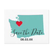 Ihre Farben Washington Map Save the Date gestalten