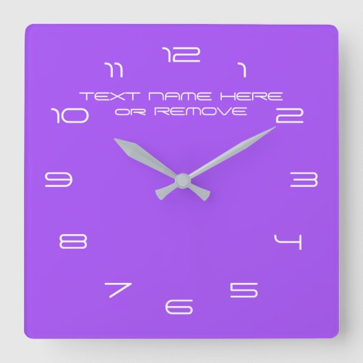 Ihre Farbtextnummern Schriftart Personalisiert mod Quadratische Wanduhr (Vorderseite)