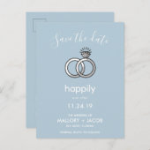 Ihre Farbwahl ist glücklich, je nach Save the Date Ankündigungspostkarte (Vorne/Hinten)