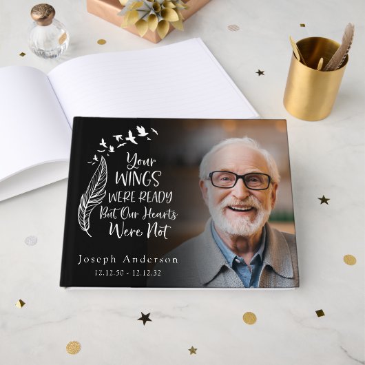 Ihre Flügel waren bereit Foto Gedenkfeier Beerdigu Gästebuch (Vorderseite Offen)