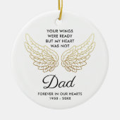Ihre Flügel waren bereit für Personalisierten Vate Keramik Ornament (Vorne)