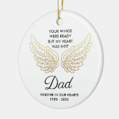 Ihre Flügel waren bereit für Personalisierten Vate Keramik Ornament (Links)