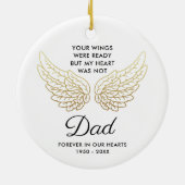 Ihre Flügel waren bereit für Personalisierten Vate Keramik Ornament (Hinten)