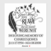 Ihre Flügel waren bereit in der Liebe Erinnerung a Aufkleber (Blatt)