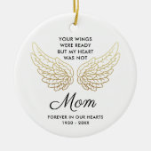 Ihre Flügel waren bereit Mama Personalisiert Memor Keramik Ornament (Vorne)