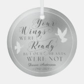 Ihre Flügel waren fertig Foto Memorial Keepake Dov Ornament Aus Glas (Vorderseite)