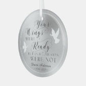 Ihre Flügel waren fertig Foto Memorial Keepake Dov Ornament Aus Glas (Vorderseite links)
