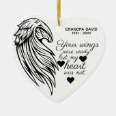 Ihre Flügel waren fertig Personalisiertes Foto Mem Keramik Ornament (Vorne)