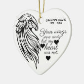Ihre Flügel waren fertig Personalisiertes Foto Mem Keramik Ornament (Links)