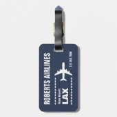 IHRE FLUGGESELLSCHAFT (anpassbar) Gepäckanhänger (Rückseite vertikal)