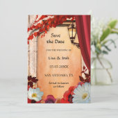 Ihre Foto Classic Floral Fall Save the Date Karte (Stehend Vorderseite)