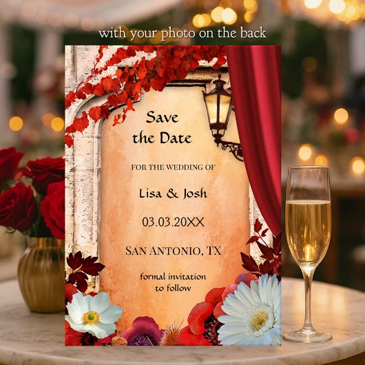 Ihre Foto Classic Floral Fall Save the Date Karte