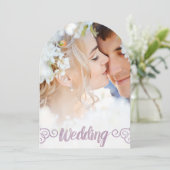 Ihre Foto Lavender Wasserfarbenhochzeit Einladung (Stehend Vorderseite)