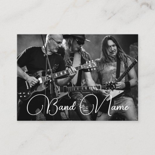 Ihre Foto-Musikband-Gruppe Black Business Card Visitenkarte (Vorderseite)