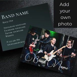 Ihre Foto-Musikband-Gruppe Business Card Visitenkarte