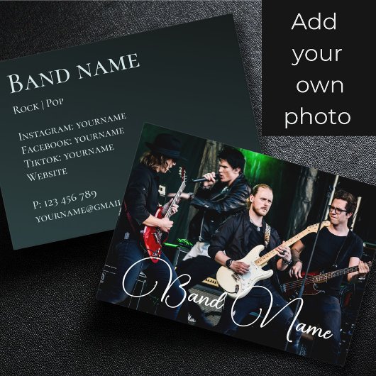 Ihre Foto-Musikband-Gruppe Business Card Visitenkarte