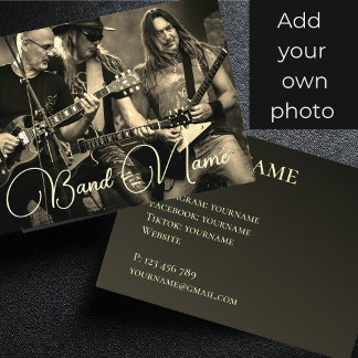 Ihre Foto-Musikband-Gruppe sepia Business Card Visitenkarte