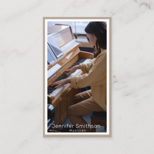 Ihre Foto Musiker Pianist gerahmt Business Card Visitenkarte (Vorderseite)