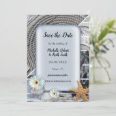 Ihre Foto Nautic Beach Save the Date Karte (Stehend Vorderseite)