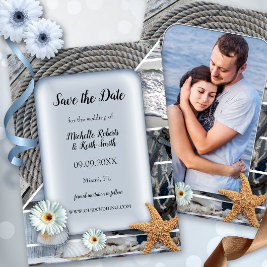 Ihre Foto Nautic Beach Save the Date Karte