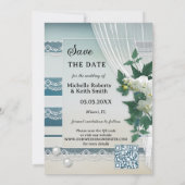 Ihre Foto QR Code Beach Orchid Save the Date Karte (Rückseite)