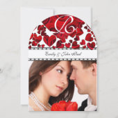 Ihre Foto Red Heart Rose Hochzeit Einladung (Vorderseite)