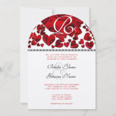 Ihre Foto Red Heart Rose Hochzeit Einladung (Rückseite)