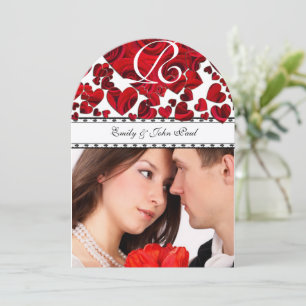 Ihre Foto Red Heart Rose Hochzeit Einladung