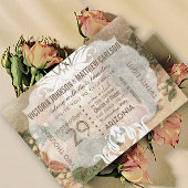 Ihre Foto Rose Gold Damask Blumenhochzeit Einladung