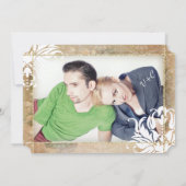 Ihre Foto Rose Gold Floral Hochzeitseinladungen Einladung (Rückseite)