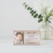 Ihre Foto Rose Gold Metallic Author Business Card Visitenkarte (Stehend Vorderseite)