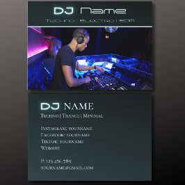Ihre Foto Techno Music DJ Business Card Visitenkarte