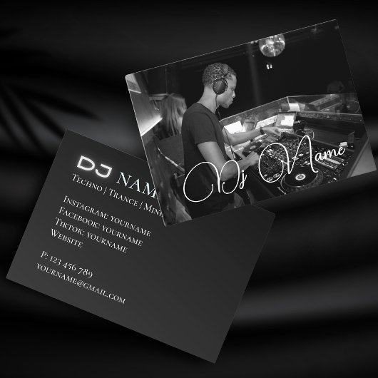 Ihre Foto Techno Music DJ Business Card Visitenkarte