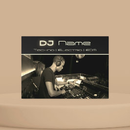 Ihre Foto Techno Music DJ gold Business Card Visitenkarte
