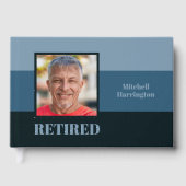 IHRE Foto- & Textmaskulinen Streifen Gästebuch (Vorderseite)