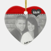 Ihre Foto-und Initialen-erste Weihnachtsverzierung Keramik Ornament (Vorne)