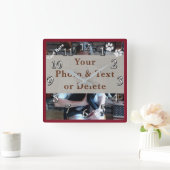 Ihre Foto-und Text-personalisierte Hundewand-Uhr Quadratische Wanduhr (Zuhause)