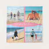 Ihre Fotocollage mit benutzerdefiniertem Text Wandteppich (Vorderseite (Horizontal))