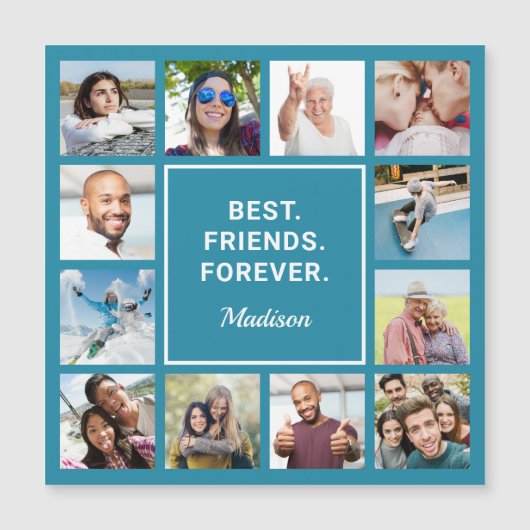 IHRE Fotos - Benutzerdefinierter Text und Farbe Magnetkarte (Vorderseite)