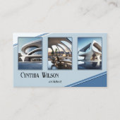 Ihre Fotos Blue Modern Architecture Visitenkarte (Vorderseite)