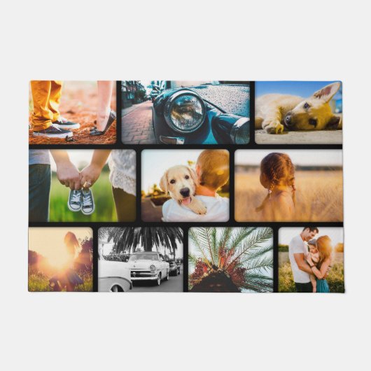 Ihre Fotos Doormat Collage Black Fußmatte (Vorderseite)